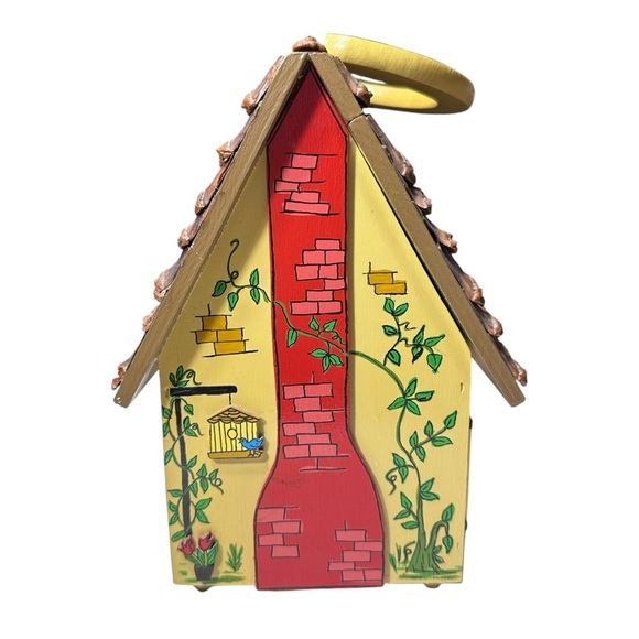 Vintage Custom Wood Cottage House Purse - Picture 4 of 13